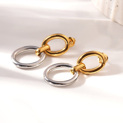 Interlock Oval Drop Earrings