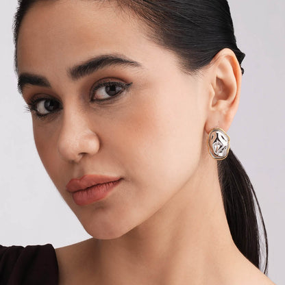 Hammered Stone Stud Earrings