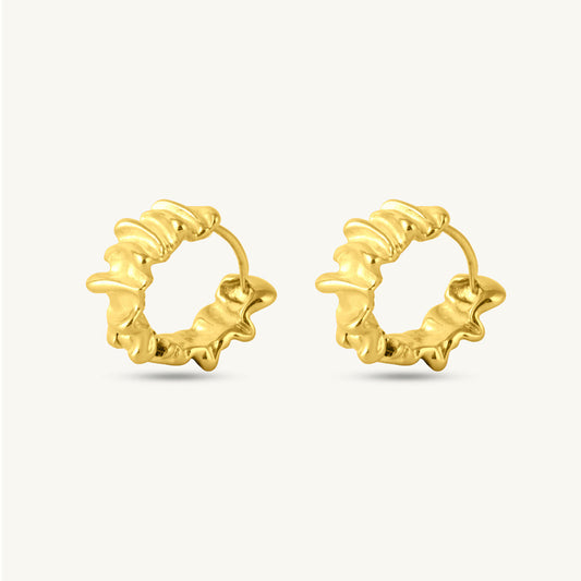 Textured Wavy Hoop Earrings