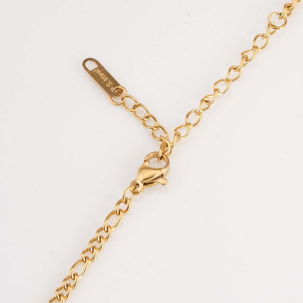 Crystal Heart Charm Gold Necklace