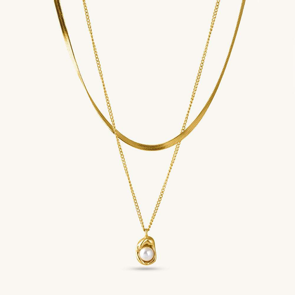 Auric Pearl Layered Necklace