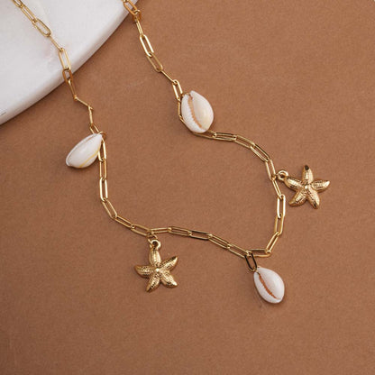 Shell & Starfish Link Necklace
