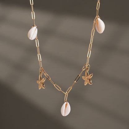 Shell & Starfish Link Necklace