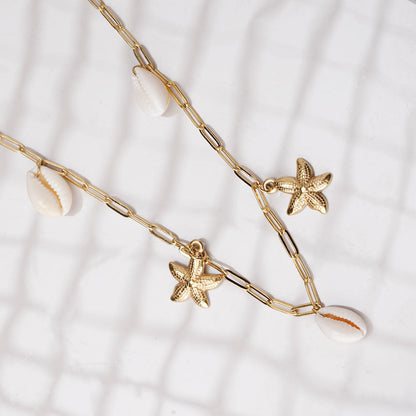 Shell & Starfish Link Necklace