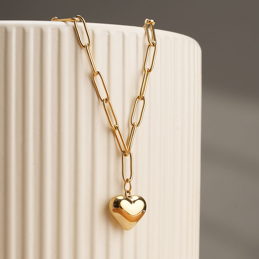 Bold Heart Chain Necklace