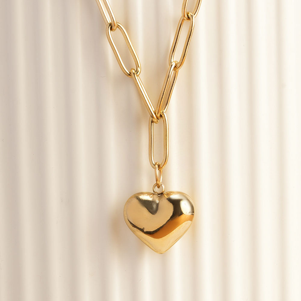 Bold Heart Chain Necklace