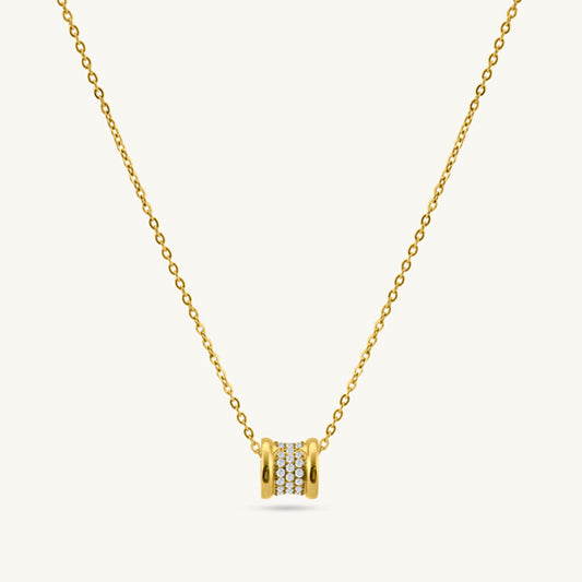Crystal Barrel Charm Necklace