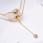 Double Layered Golden Heart Necklace