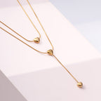 Double Layered Golden Heart Necklace