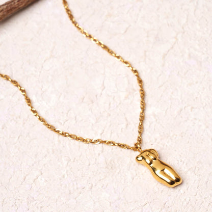 Golden Muse Abstract Pendant Necklace