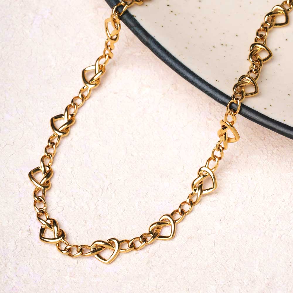 Linked Hearts Chain Necklace