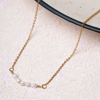 Minimalist Pearl Bar Necklace