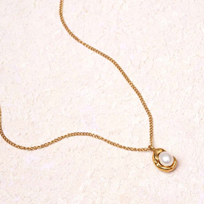 Golden Orb Pearl Necklace