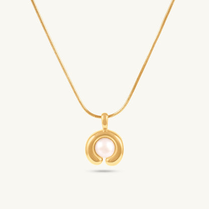 Golden Orb Pearl Necklace