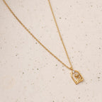 Dainty Bloom Frame Pendant Necklace