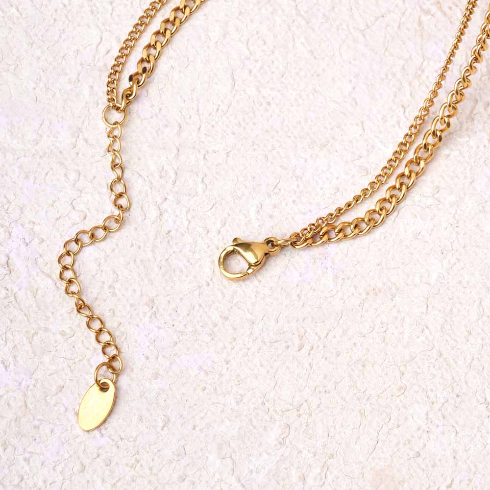 Double Layer Oval Pendant Necklace