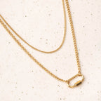 Double Layer Oval Pendant Necklace