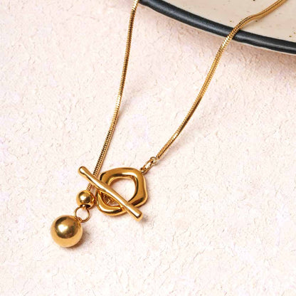 Golden Twirl Pendant Necklace