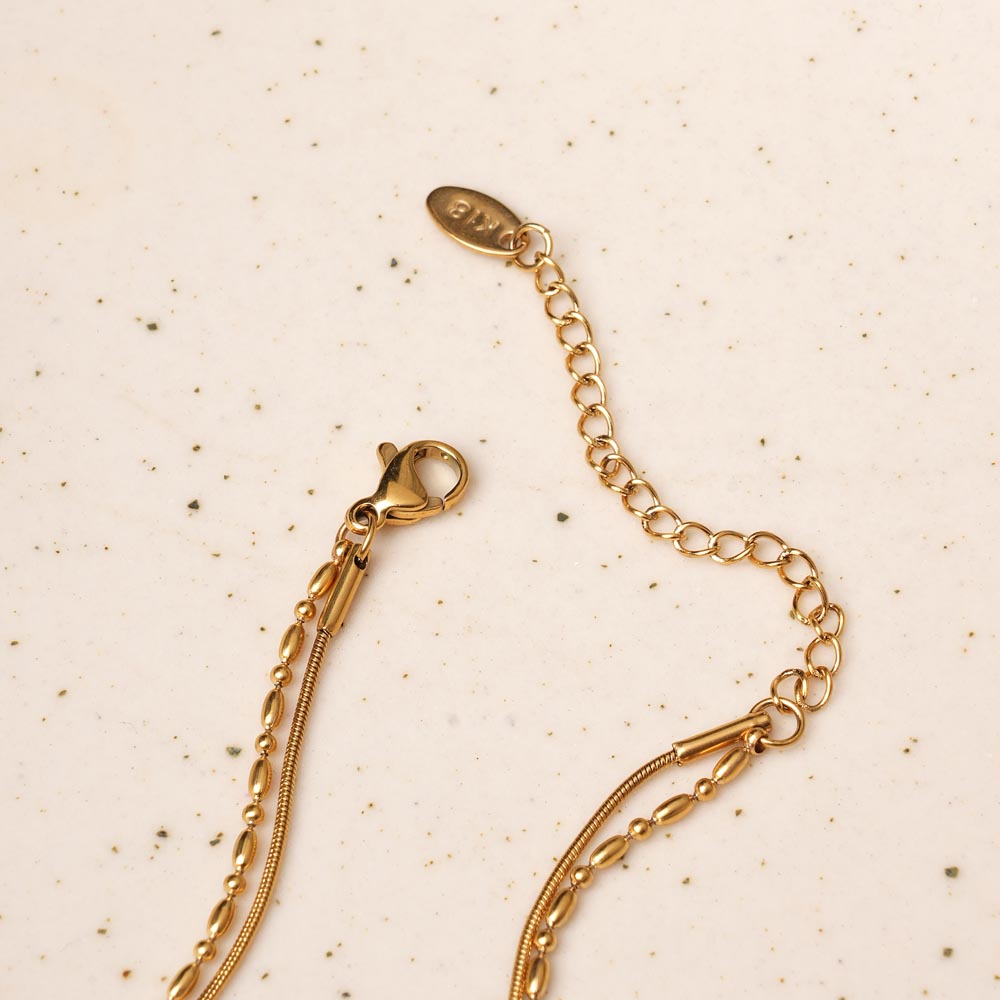 Double Heart Outline Layered Chain