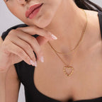 Double Heart Outline Layered Chain
