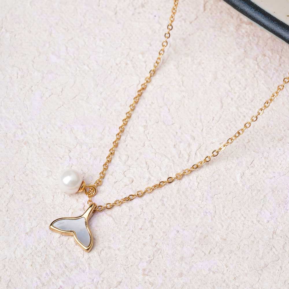 Baroque Pearl Whale Tail Necklace