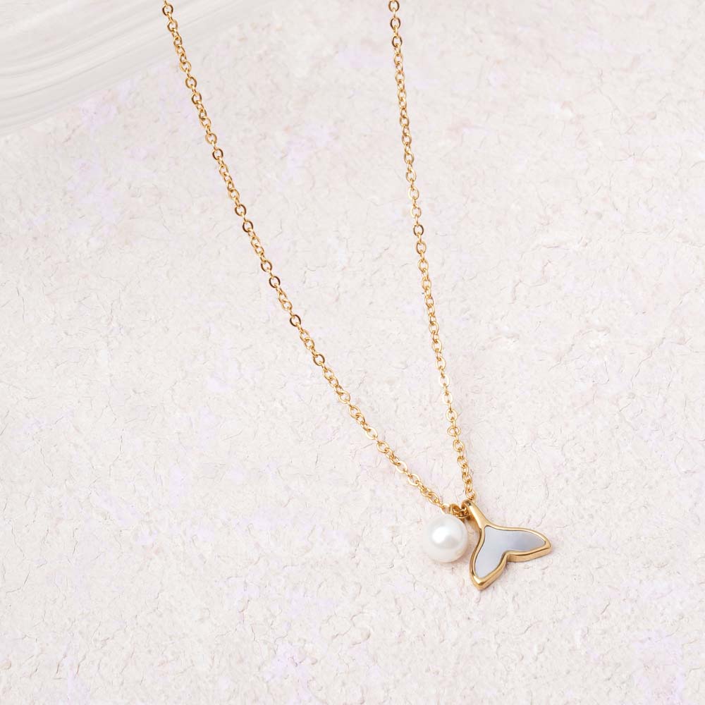 Baroque Pearl Whale Tail Necklace