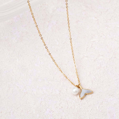 Baroque Pearl Whale Tail Necklace