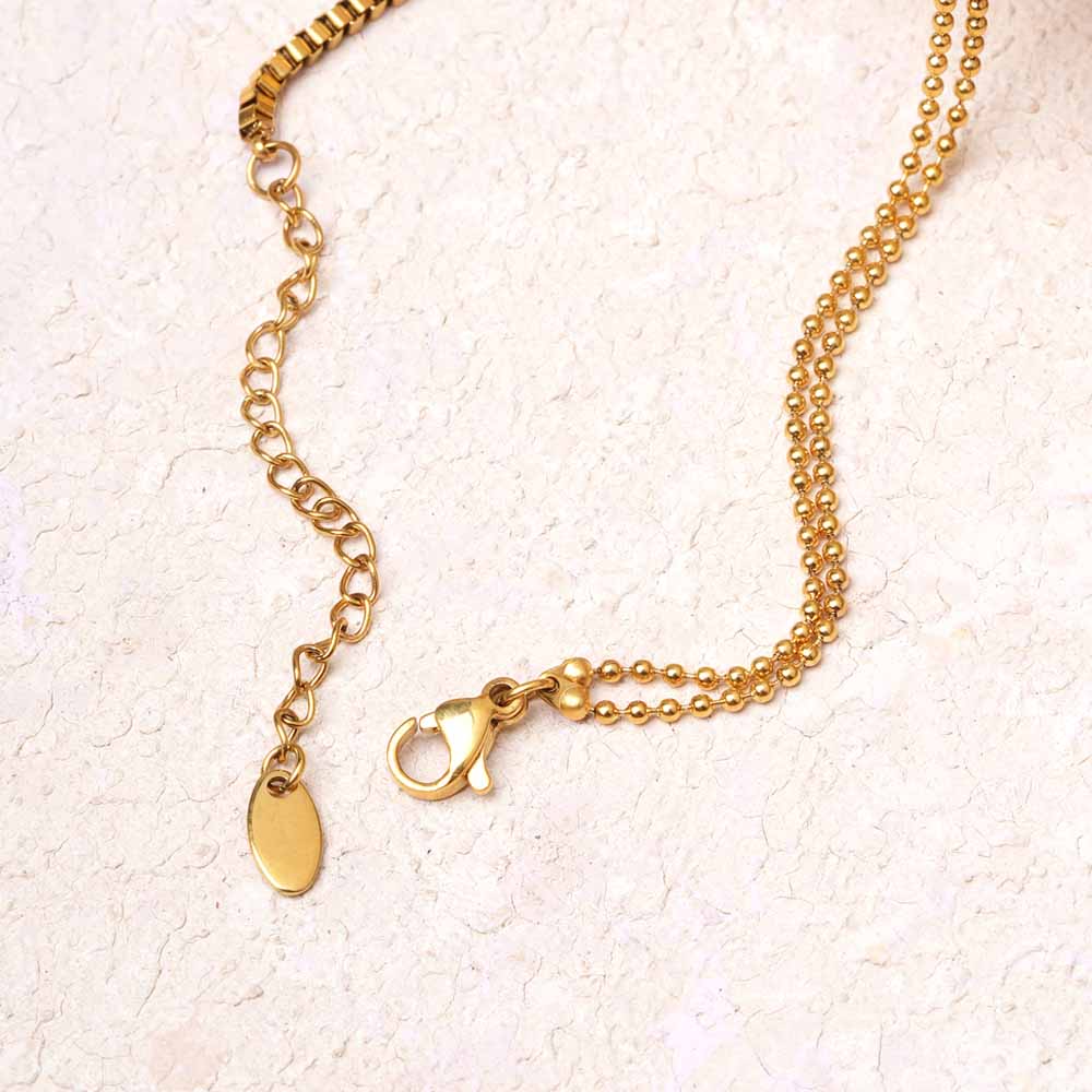 Crystal Heart Double Layered Necklace