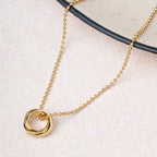 Double Hoop Interlocked Pendant Necklace