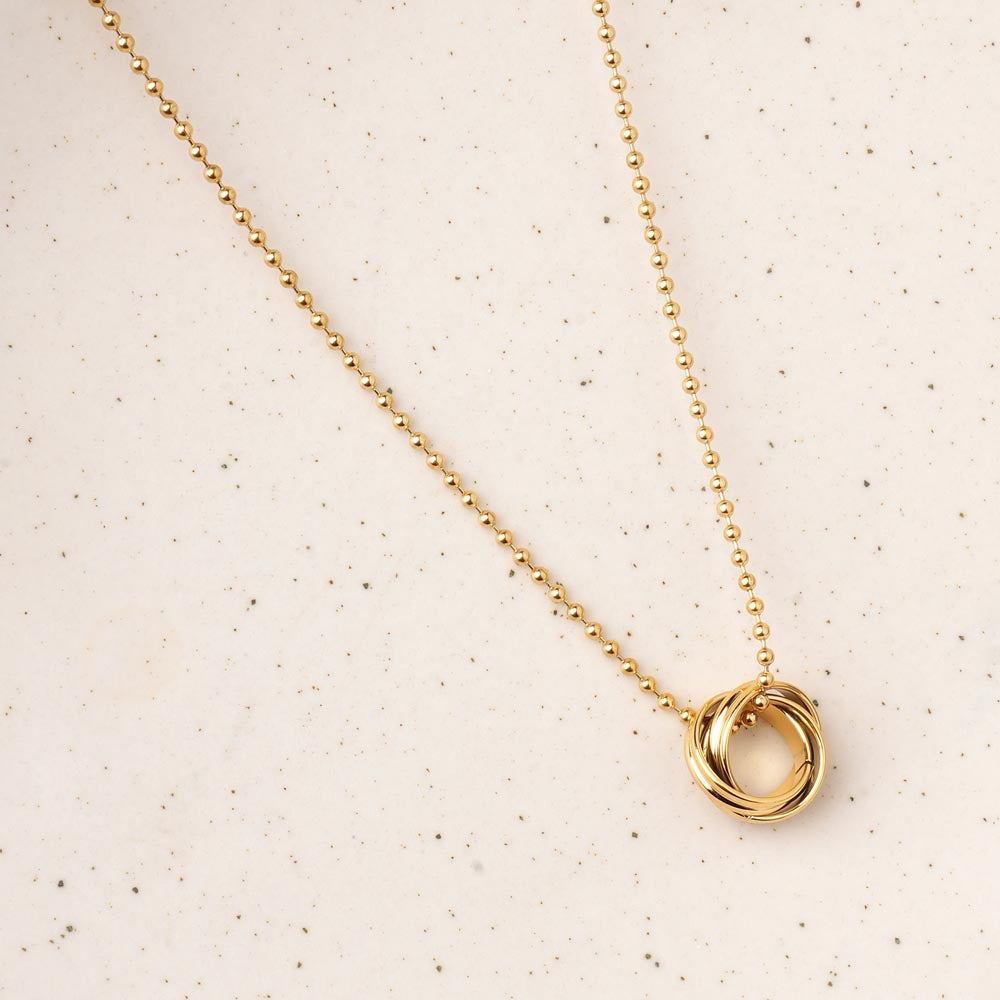 Double Hoop Interlocked Pendant Necklace