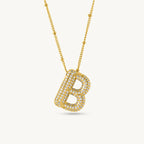 Bold Initial "B" Pendant Necklace