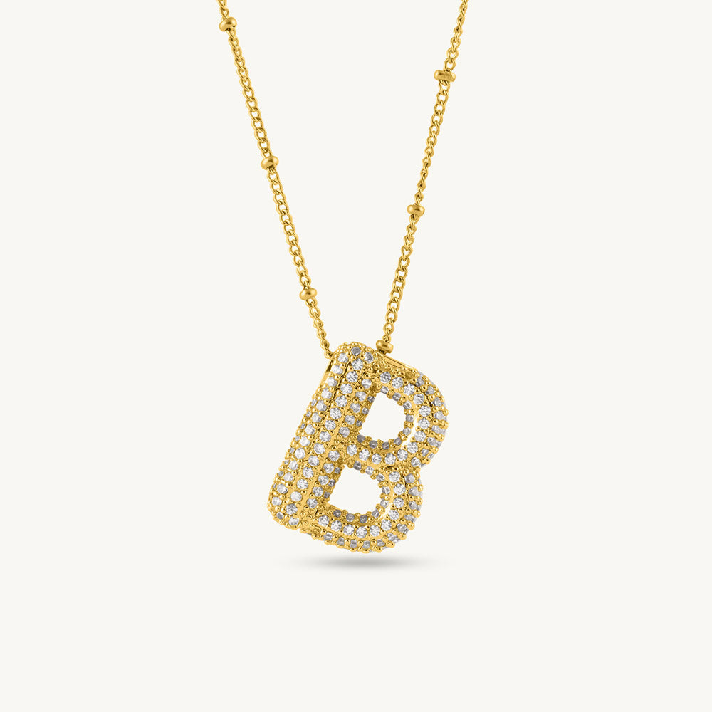 Bold Initial "B" Pendant Necklace