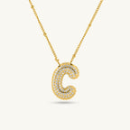 Bold Initial "C" Pendant Necklace