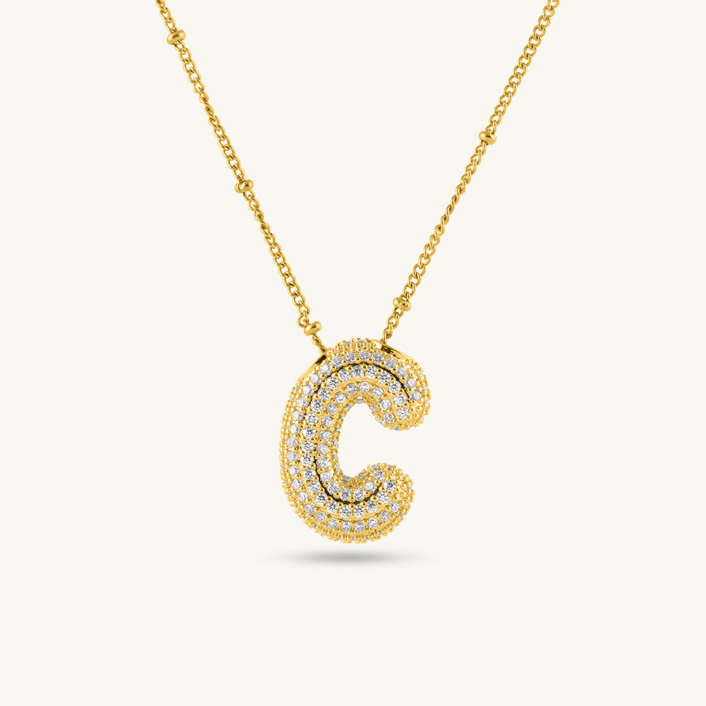 Bold Initial "C" Pendant Necklace