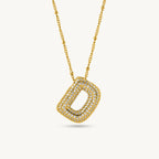 Bold Initial "D" Pendant Necklace