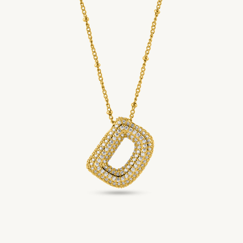 Bold Initial "D" Pendant Necklace