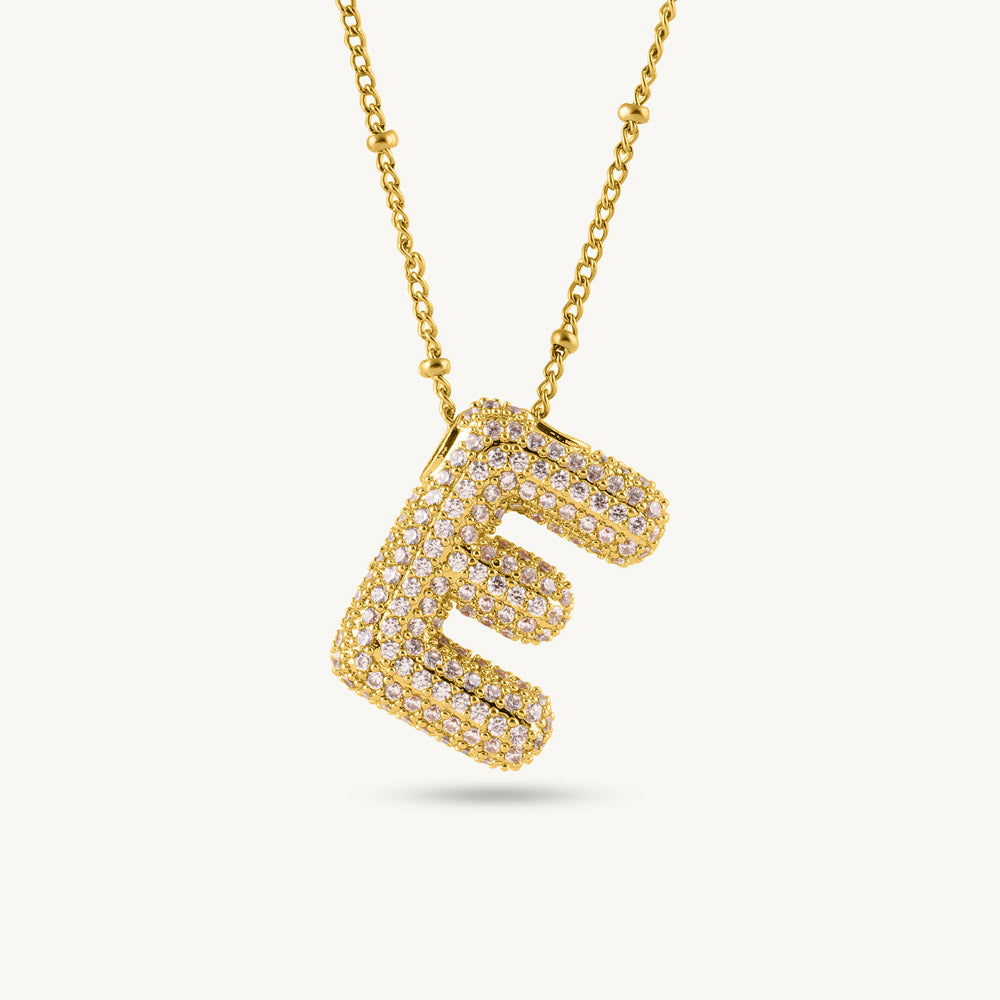 Bold Initial "E" Pendant Necklace