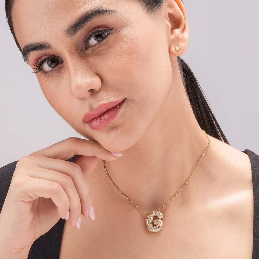 Bold Initial "G" Pedant Necklace