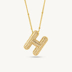 Bold Initial "H" Pendant Necklace
