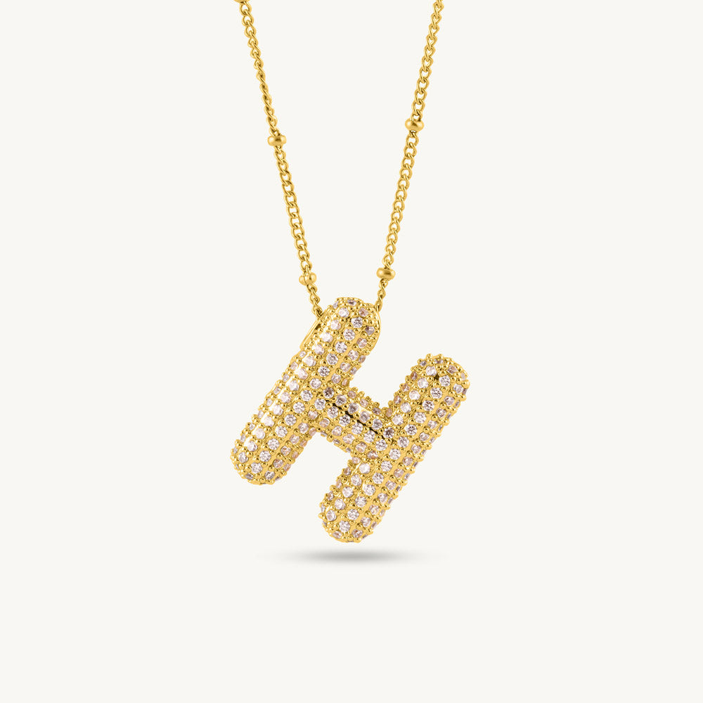 Bold Initial "H" Pendant Necklace