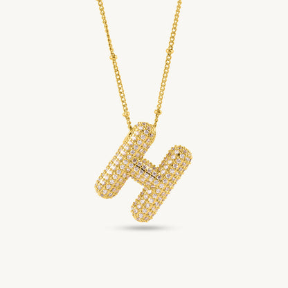 Bold Initial "H" Pendant Necklace