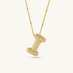 Bold Initial "I" Pendant Necklace