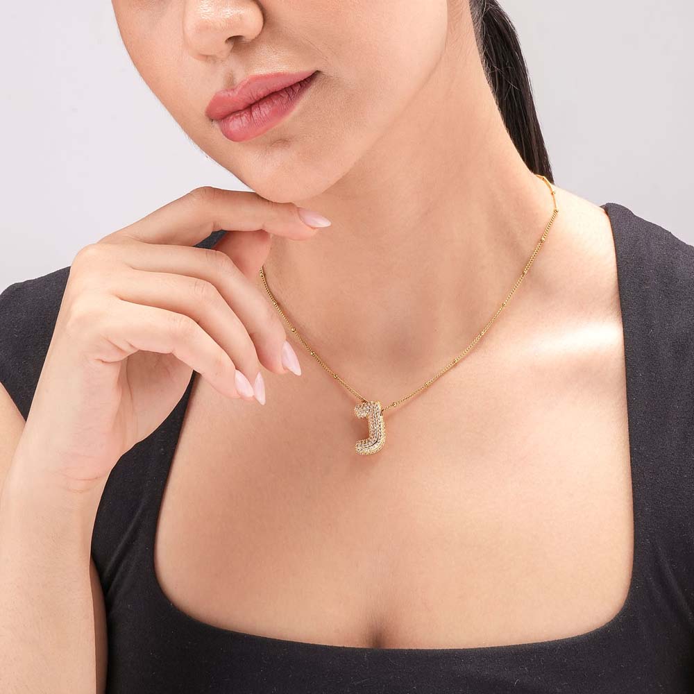 Bold Initial "J" Pendant Necklace