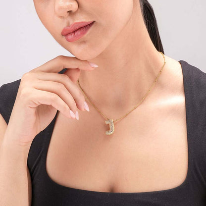 Bold Initial "J" Pendant Necklace