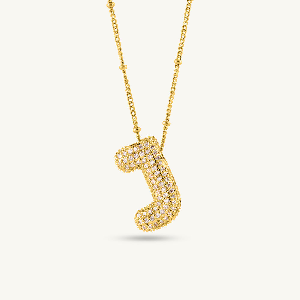 Bold Initial "J" Pendant Necklace