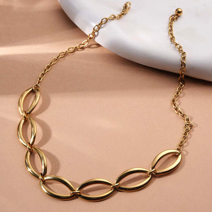 Sculptural Oval Statement Necklace