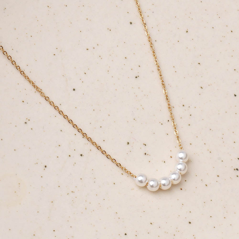 Clustered Pearl Drop Necklace
