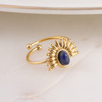 Blue Stone Sunburst Ring