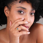 Blue Stone Sunburst Ring