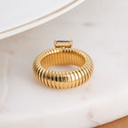 Black Stone Snake Ring